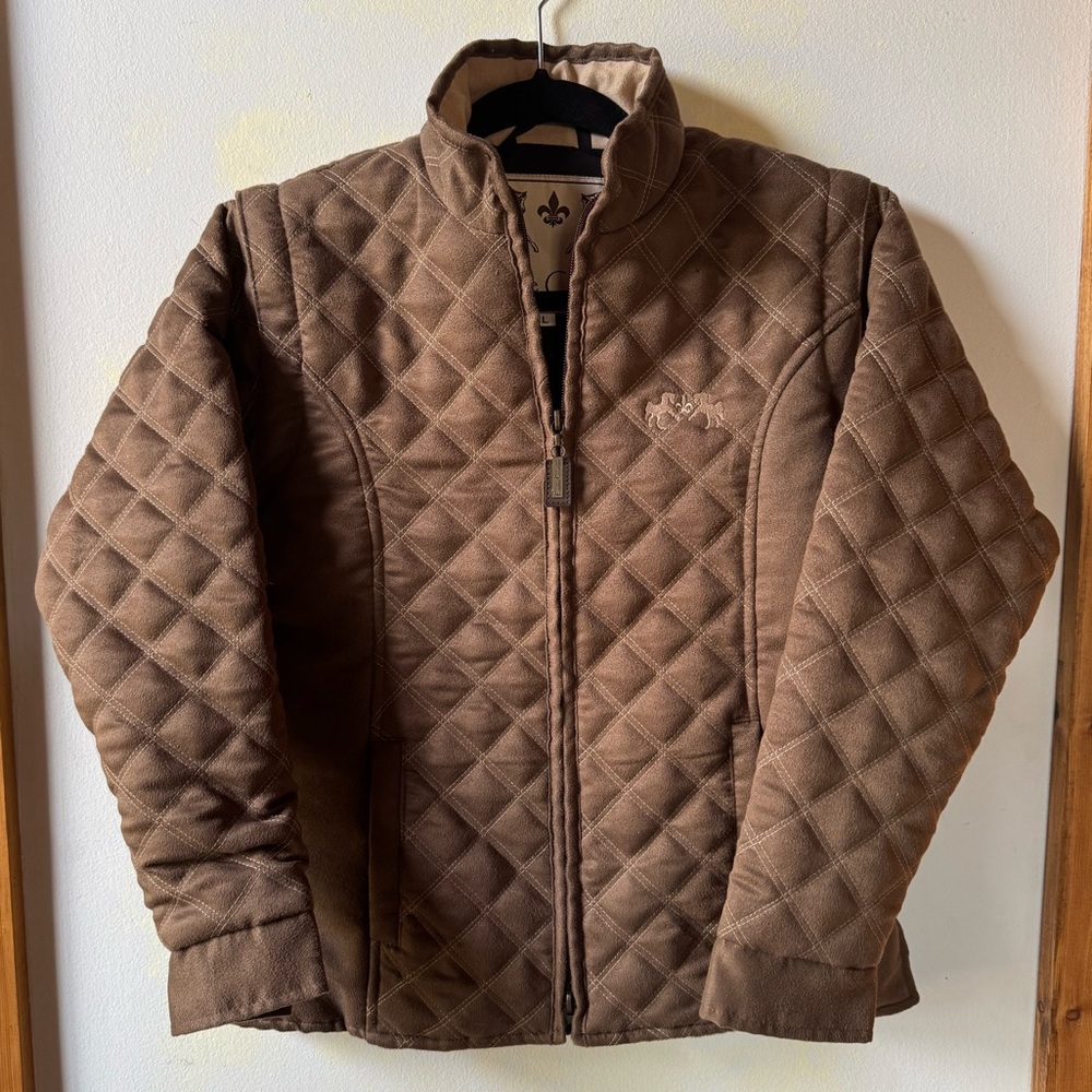 Equine Couture Girls Quilted Jacket Zip Sleeve Vest  Natasha Duet Large